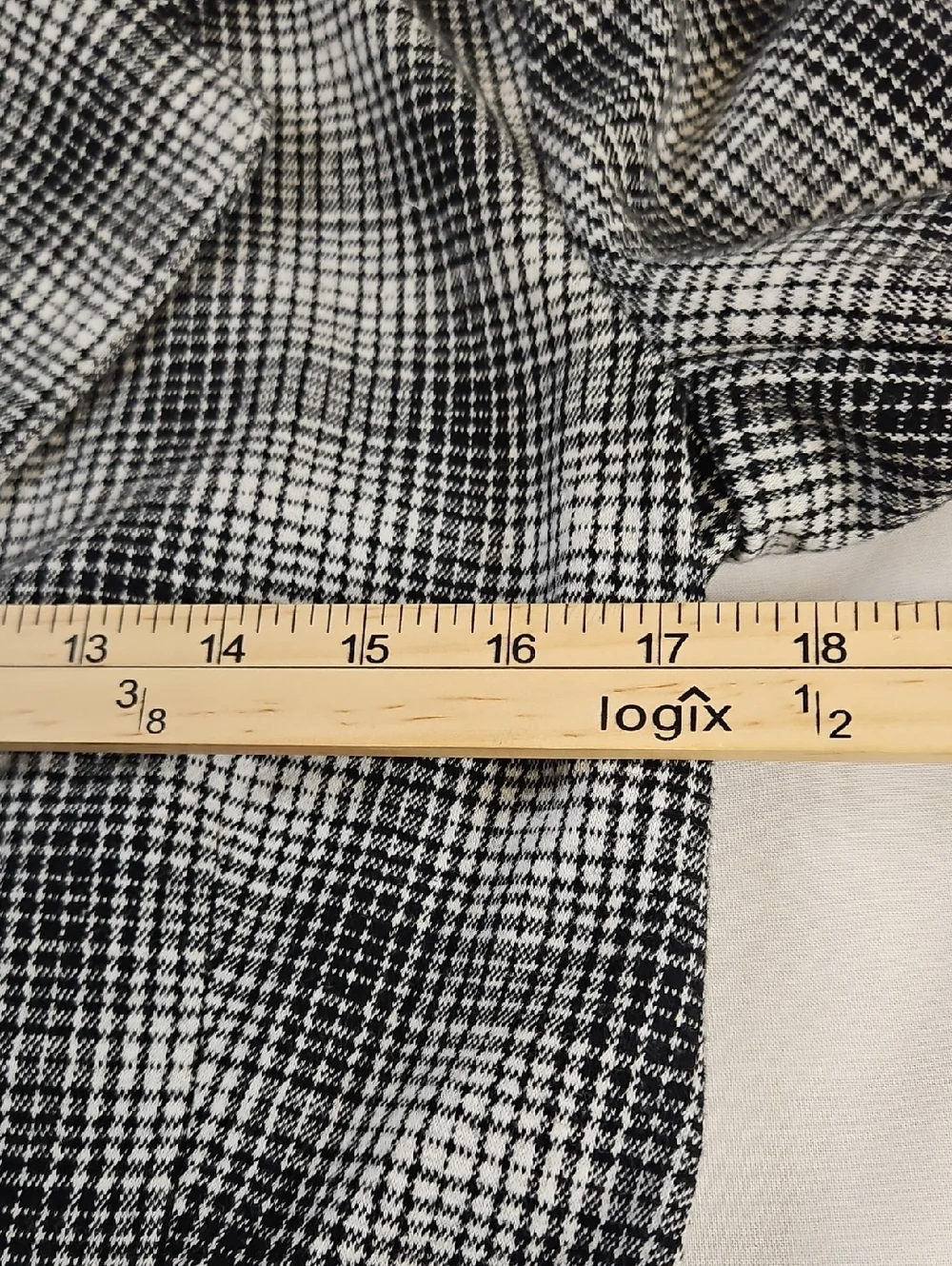 Maeve By Anthropologie Stretch Knit Black White Plaid Motif Blazer Jacket, Small